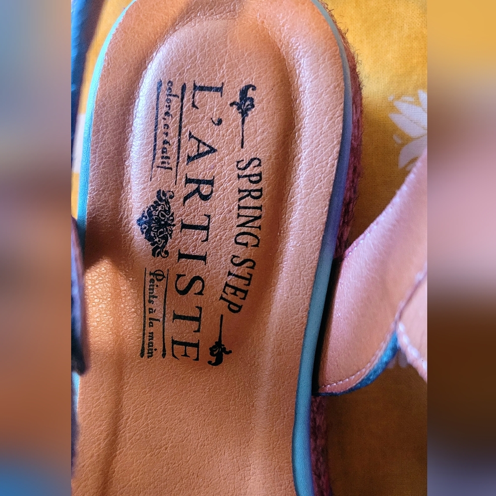 Spring Step L'Artiste Blue and Brown Sandals Size 38=7.5 (68) - Picture 4 of 15